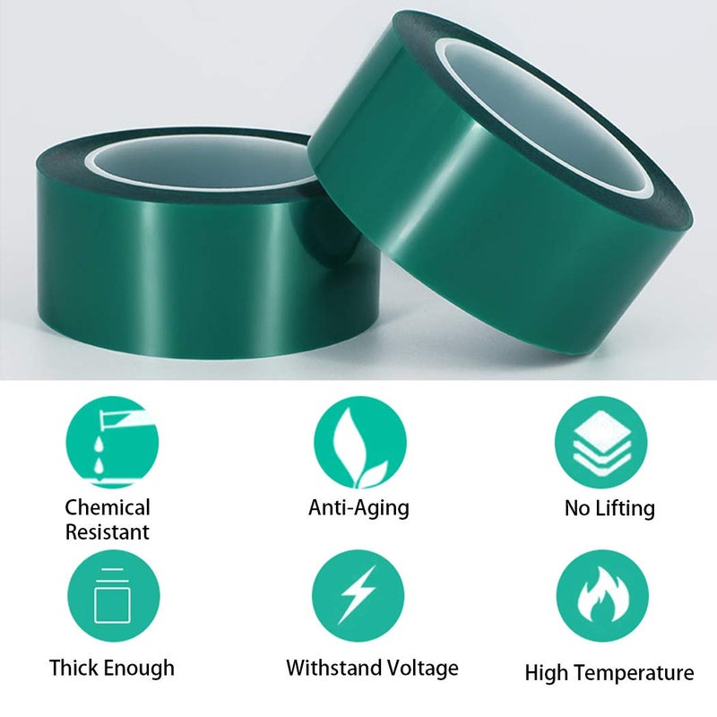 APT Advanced Polymer Tape APT, شريط بوليستر 2 مل مع لاصق سيليكون, شريط PET, شريط درجات حرارة عالية, سمك 3.5 مل, طلاء بودرة, طلاء إلكتروني (1, 3" x 72Yds) - Image 2